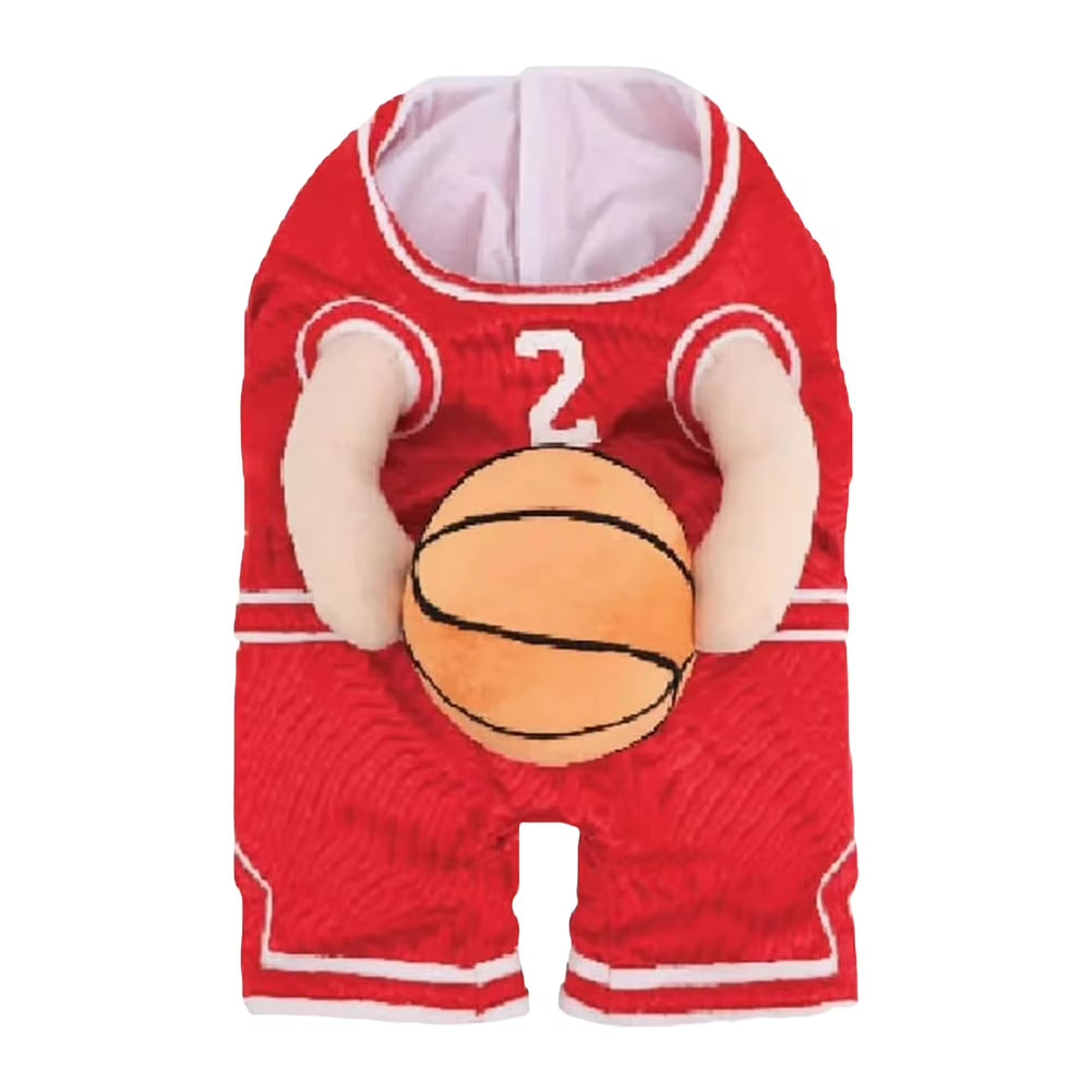 Adorable Dog Basketball Player Costume with Ball - Fun Pet Halloween Outfit for Parties and Dress-Up!