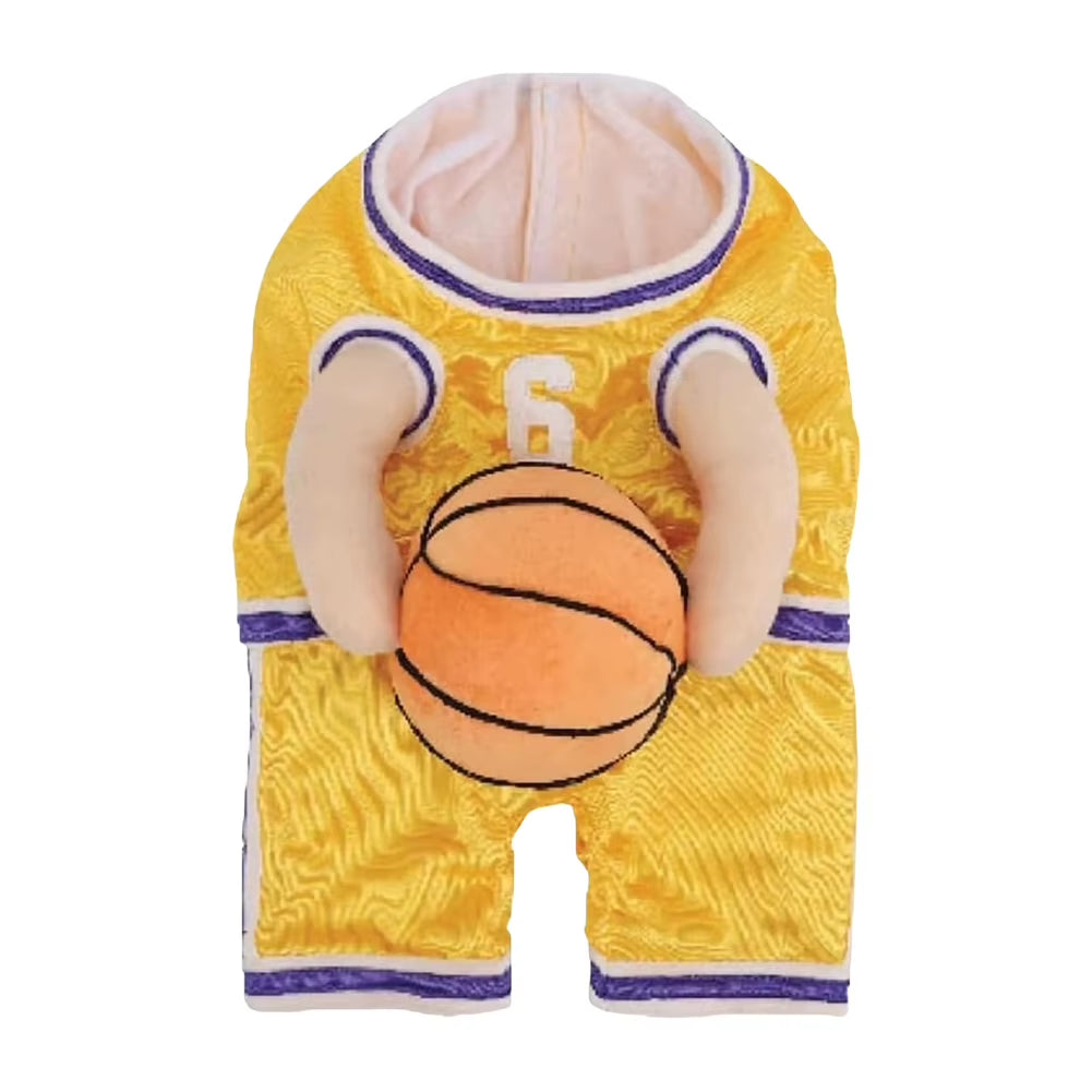 Adorable Dog Basketball Player Costume with Ball - Fun Pet Halloween Outfit for Parties and Dress-Up!